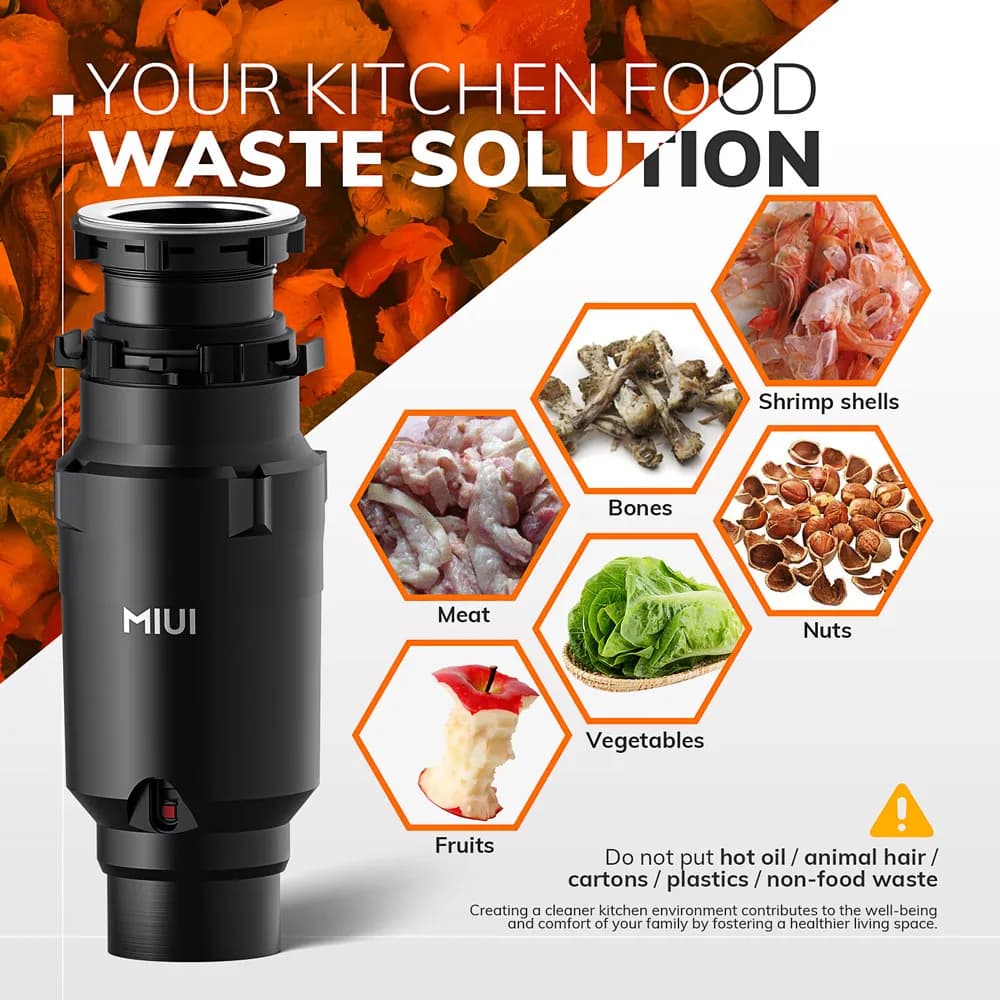 Continuous Feed Garbage Disposal with Sound Reduction,1/2 HP Stainless Steel... image 2