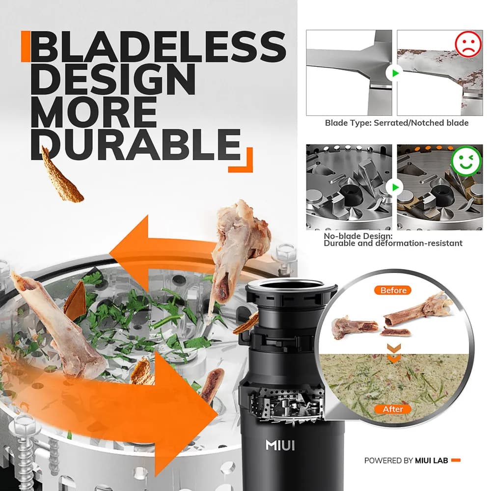 Continuous Feed Garbage Disposal with Sound Reduction,1/2 HP Stainless Steel... image 3