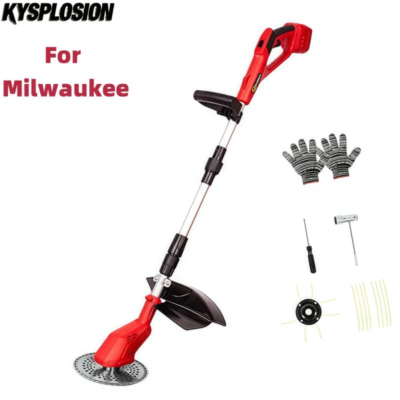 For Milwaukee M18 Cordless Lawn Mower Brushless Adjustable Length Angle Grass Trimmer Telescopic for Yard Pruning Power Tool​
