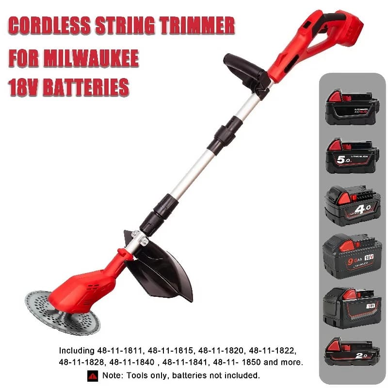For Milwaukee M18 Cordless Lawn Mower Brushless Adjustable Length Angle Grass Trimmer Telescopic for Yard Pruning Power Tool​