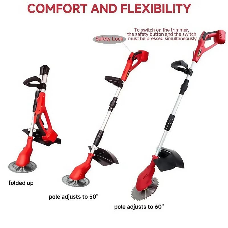 For Milwaukee M18 Cordless Lawn Mower Brushless Adjustable Length Angle Grass Trimmer Telescopic for Yard Pruning Power Tool​