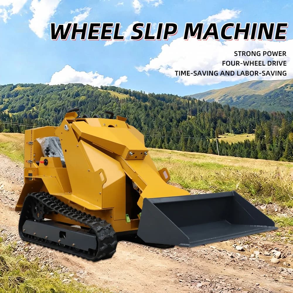 Compact Track Skid Steer Loader 360° Rotation for Narrow Space Work Track Skid Steer Loader Diesel Engine Loader forSnow Removal