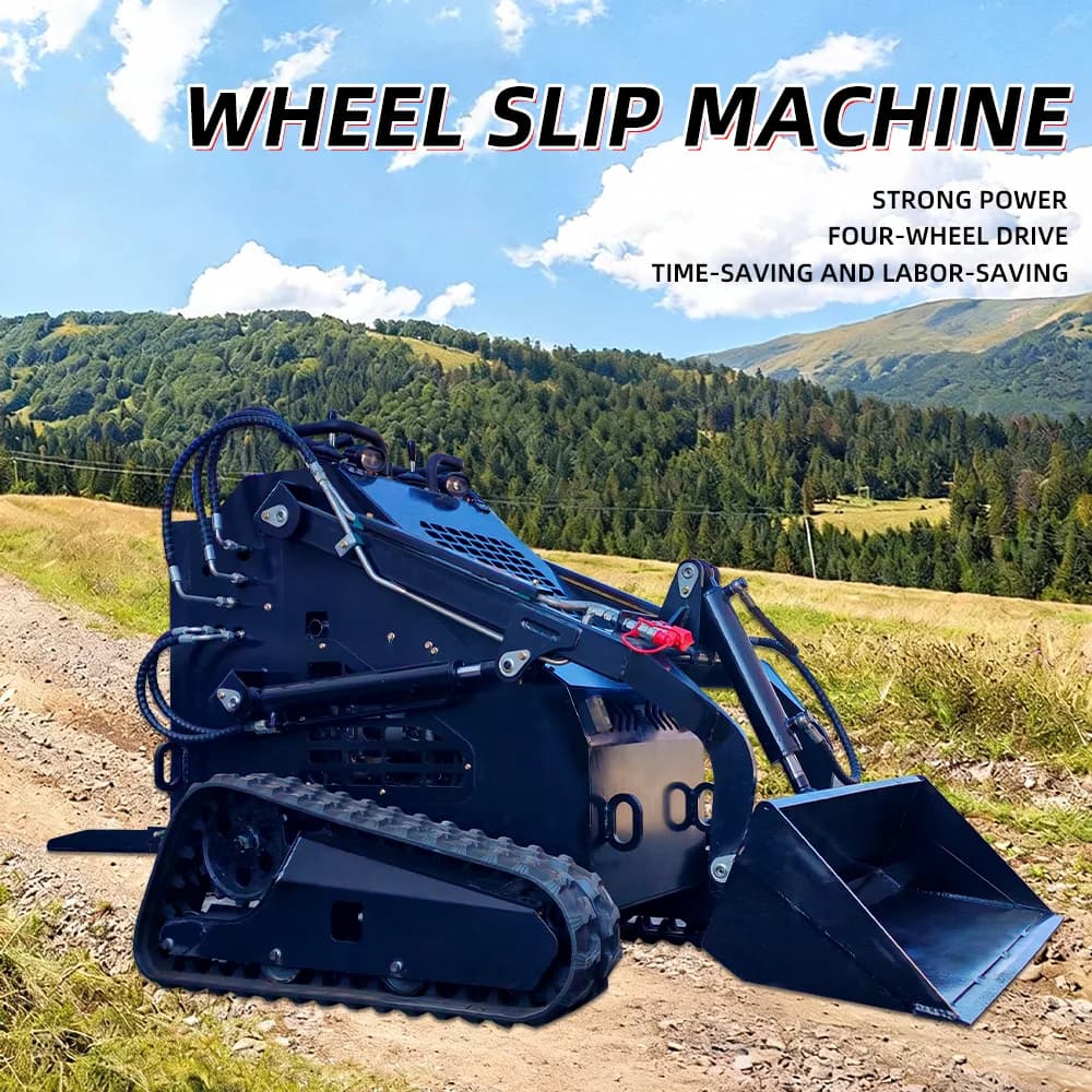 Compact Track Skid Steer Loader 360° Rotation for Narrow Space Work Track Skid Steer Loader Diesel Engine Loader forSnow Removal